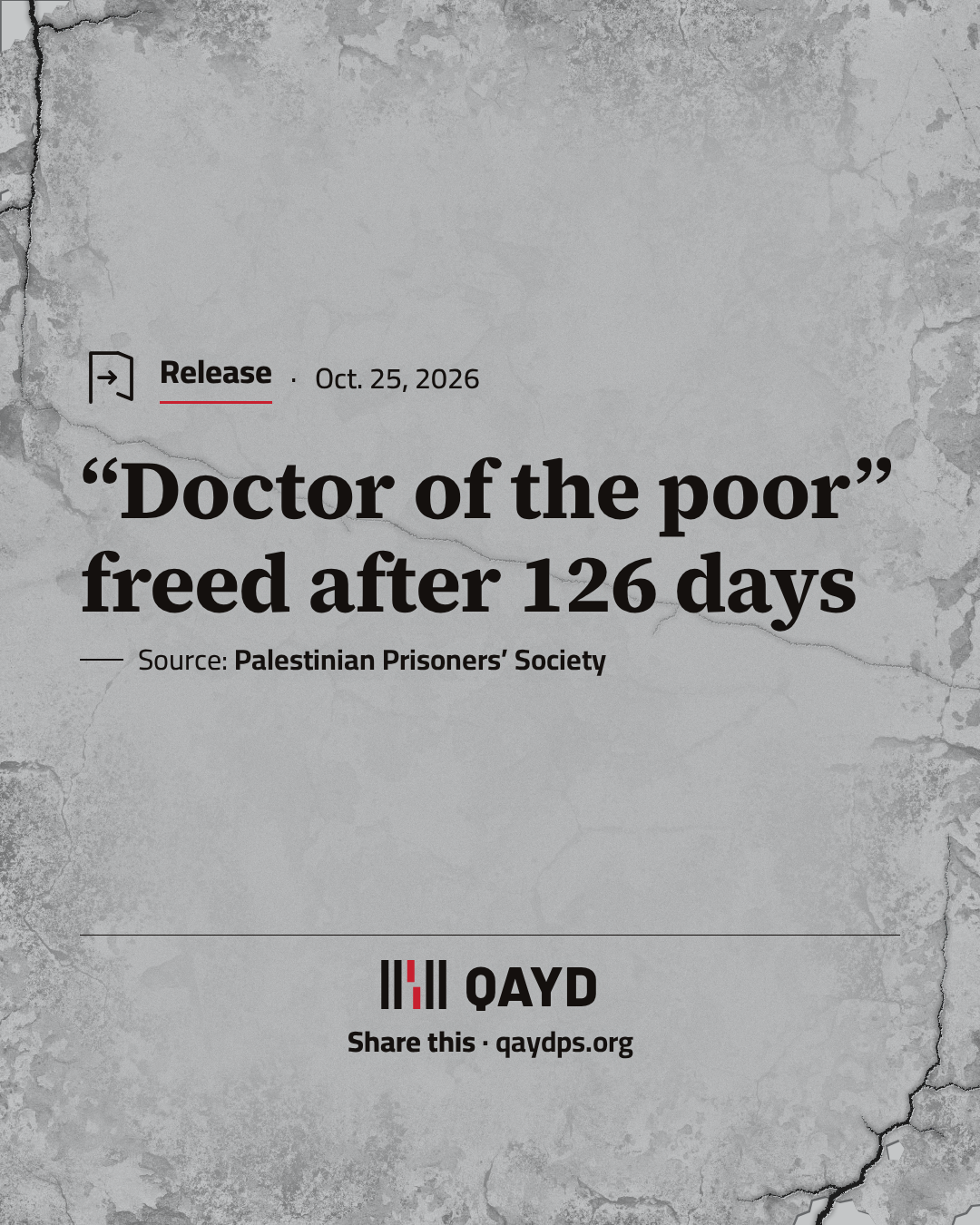 “Doctor of the poor” freed after 126 days